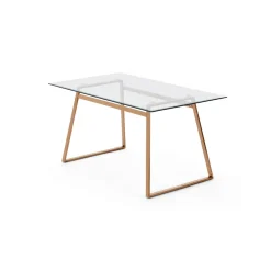 Mesa de Comedor Rectangular Haku – Cobre y Cristal