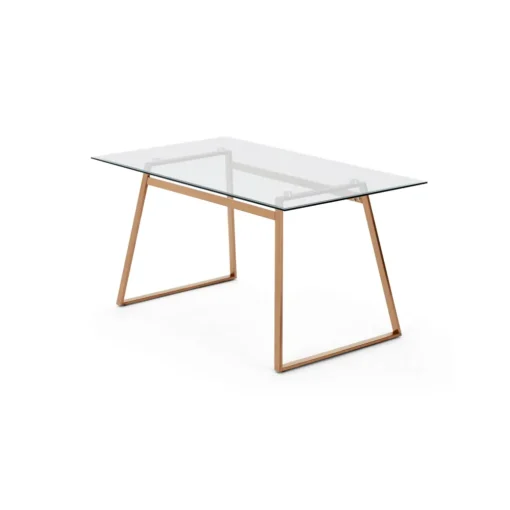 Mesa de Comedor Rectangular Haku – Cobre y Cristal