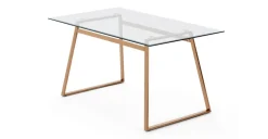 Mesa de Comedor Rectangular Haku – Cobre y Cristal