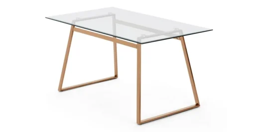 Mesa de Comedor Rectangular Haku – Cobre y Cristal