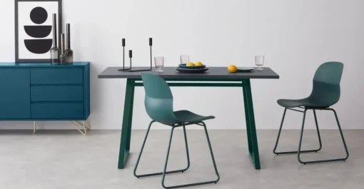 Mesa de Comedor Rectangular Catfield – Verde y Gris