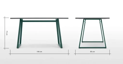Mesa de Comedor Rectangular Catfield – Verde y Gris