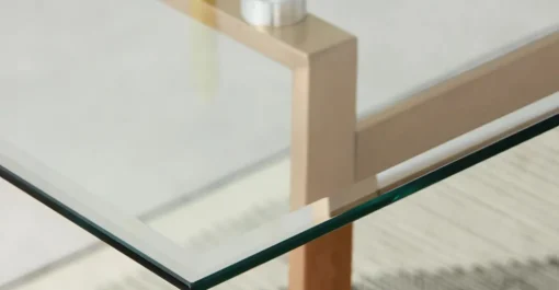 Mesa de Comedor Rectangular Haku – Cobre y Cristal