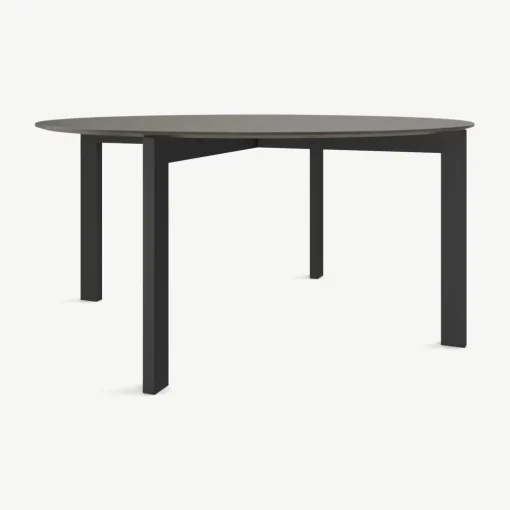 Mesa de Comedor Redonda 8 Asientos Niven – Gris y Negro