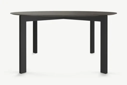 Mesa de Comedor Redonda 8 Asientos Niven – Gris y Negro