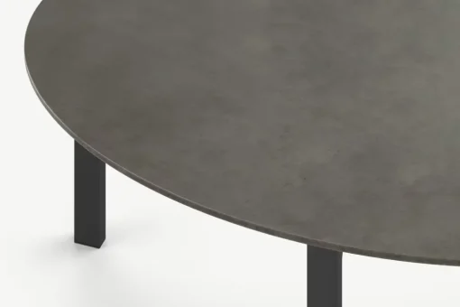 Mesa de Comedor Redonda 8 Asientos Niven – Gris y Negro
