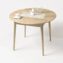 Mesa de Comedor Redonda Escandi 100 cm – Roble Claro