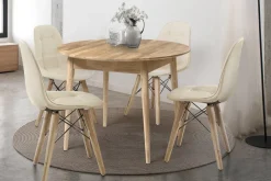 Mesa de Comedor Redonda Escandi 100 cm – Roble Claro