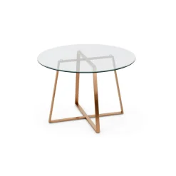 Mesa de Comedor Redonda Grande Haku – Cobre y Cristal