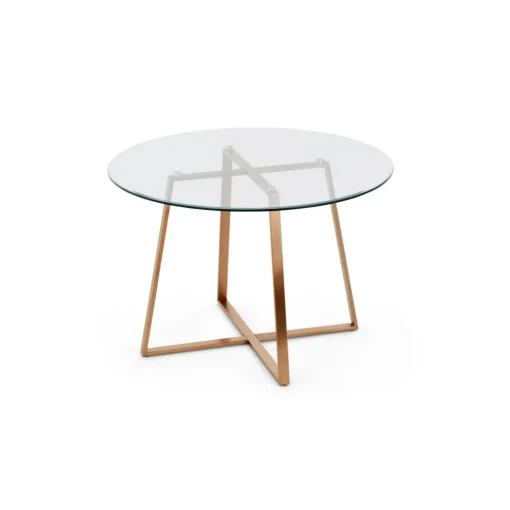 Mesa de Comedor Redonda Grande Haku – Cobre y Cristal