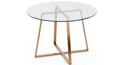 Mesa de Comedor Redonda Grande Haku – Cobre y Cristal