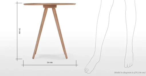 Mesa de Comedor Redonda Kitson – Fresno Natural