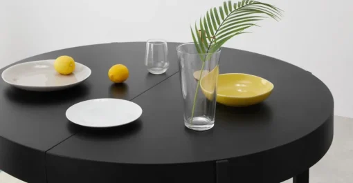 Mesa de Comedor Redonda Oxford – Negro ⚡