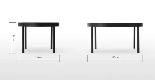 Mesa de Comedor Redonda Oxford – Negro ⚡