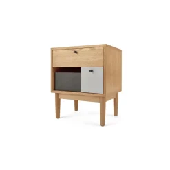 Mesa de noche Campton – Roble y gris