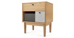 Mesa de noche Campton – Roble y gris
