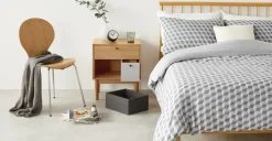 Mesa de noche Campton – Roble y gris