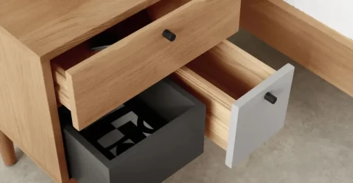Mesa de noche Campton – Roble y gris
