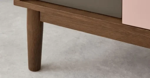 Mesa de noche Campton – Roble oscuro & rosa