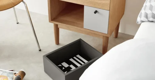Mesa de noche Campton – Roble y gris