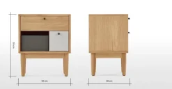 Mesa de noche Campton – Roble y gris