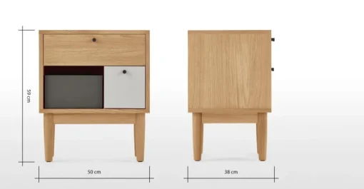 Mesa de noche Campton – Roble y gris