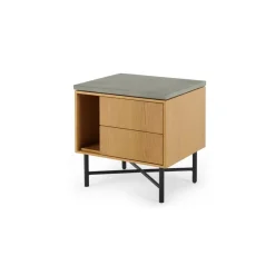 Mesa de Noche Dara – Roble & Hormigón