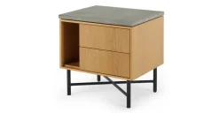 Mesa de Noche Dara – Roble & Hormigón