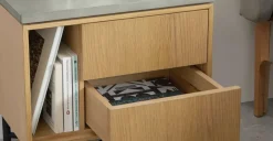 Mesa de Noche Dara – Roble & Hormigón