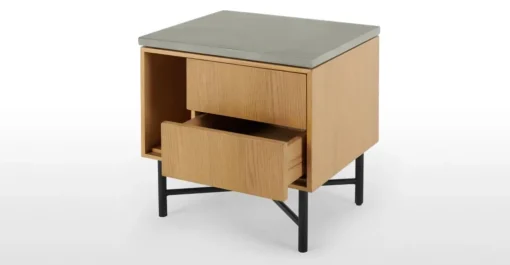 Mesa de Noche Dara – Roble & Hormigón