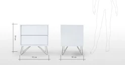 Mesa de Noche Elona – Blanco Brillante