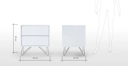 Mesa de Noche Elona – Blanco Brillante
