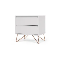 Mesa de Noche Elona – Gris y Cobre