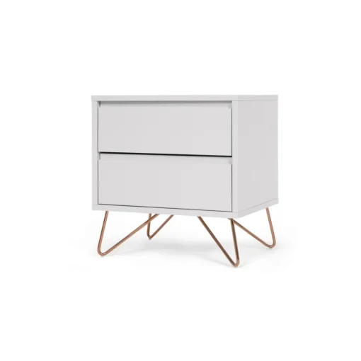 Mesa de Noche Elona – Gris y Cobre