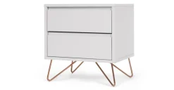 Mesa de Noche Elona – Gris y Cobre