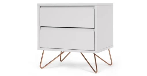 Mesa de Noche Elona – Gris y Cobre