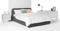 Mesa de Noche Elona – Gris y Cobre