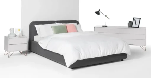 Mesa de Noche Elona – Gris y Cobre