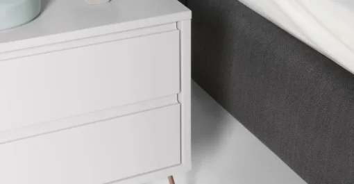 Mesa de Noche Elona – Gris y Cobre