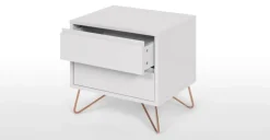 Mesa de Noche Elona – Gris y Cobre