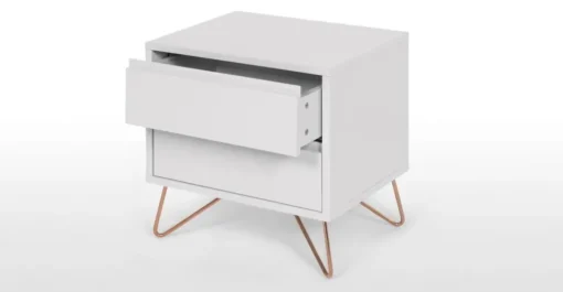 Mesa de Noche Elona – Gris y Cobre