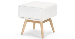 Mesa de noche Esme – Blanco y fresno