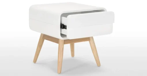 Mesa de noche Esme – Blanco y fresno