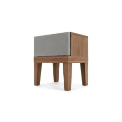 Mesa de noche Lansdowne – Gris nogal y garza