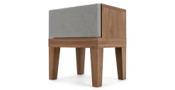 Mesa de noche Lansdowne – Gris nogal y garza