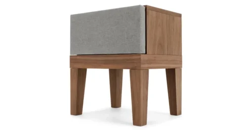 Mesa de noche Lansdowne – Gris nogal y garza