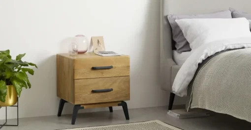 Mesa de noche Lucien – Madera de mango clara