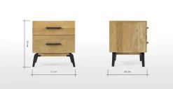 Mesa de noche Lucien – Madera de mango clara