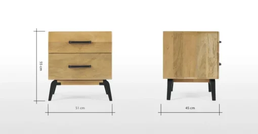 Mesa de noche Lucien – Madera de mango clara