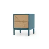 Mesa de noche Mera – Roble y azul cerceta